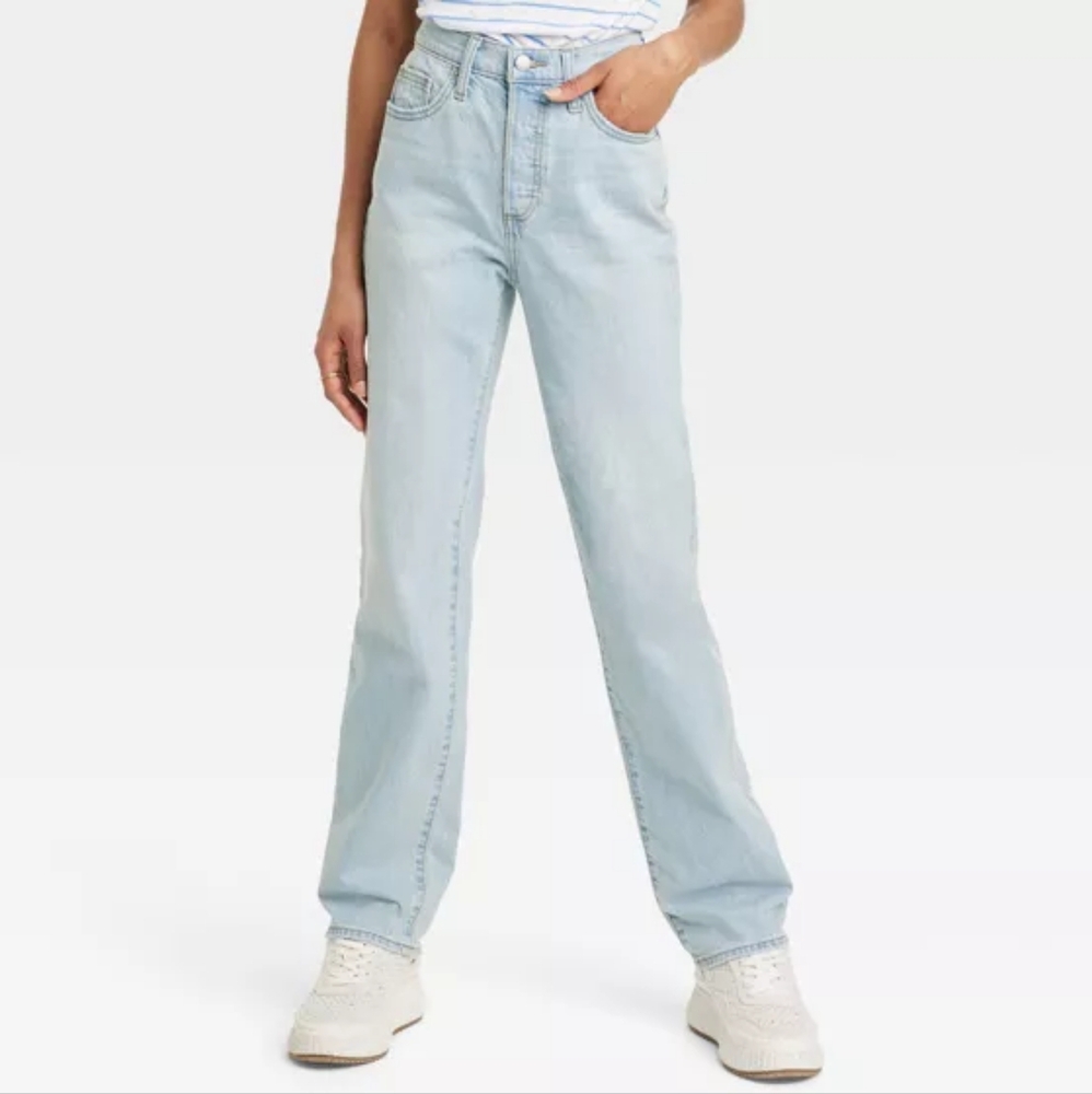 Universal Thread Women's NWT Light Wash High Rise 90's Straight Jeans Size 12R - Picture 5 of 14